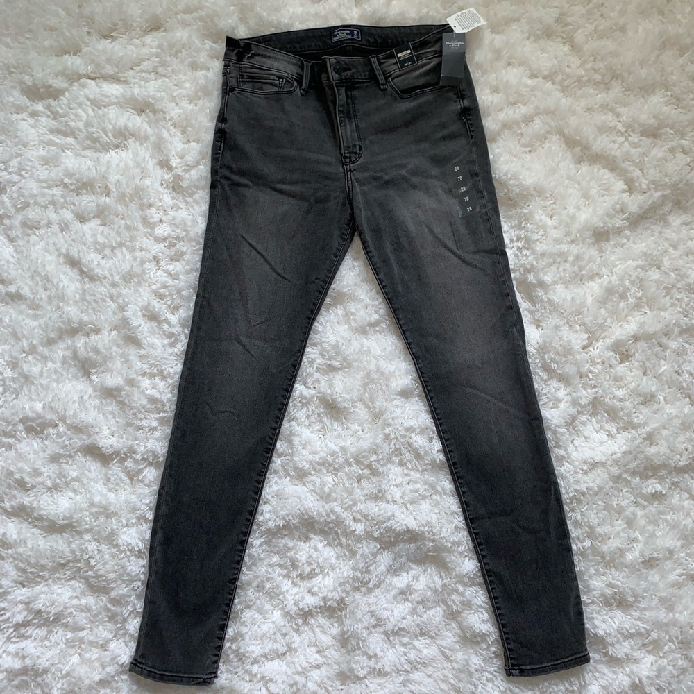 gray wash abercrombie & fitch jeans